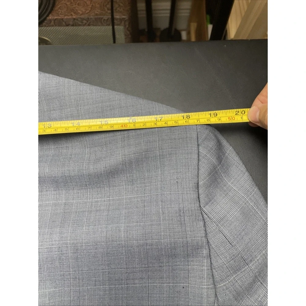 NEXT Tailoring Gray Glen Plaid Blazer Jacket 42R Slim Fit Blazer Pockets sown